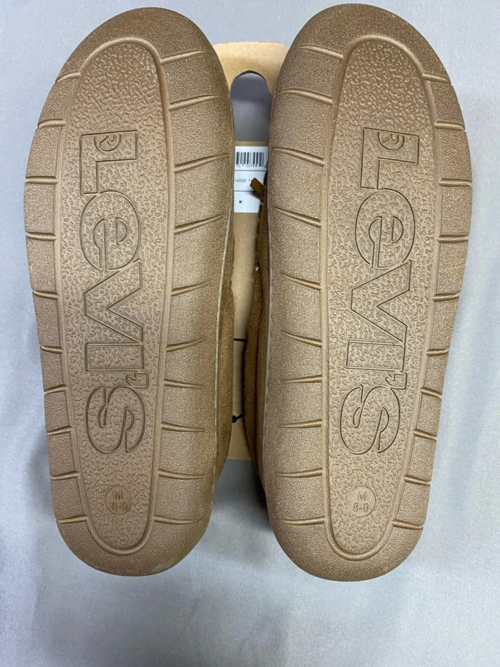 Levi's Men Chestnut Brown Suede Moccasin Slippers Shearling Trim Size M 8-9 NWT